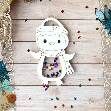 Чипборд "Снеговички. Шейкер. Пингвин маленький" (ScrapMania)