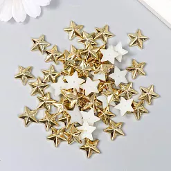 Набор акриловых украшений "Звезды. Золото", 1,4х1,4 см, 50 шт (АртУзор)