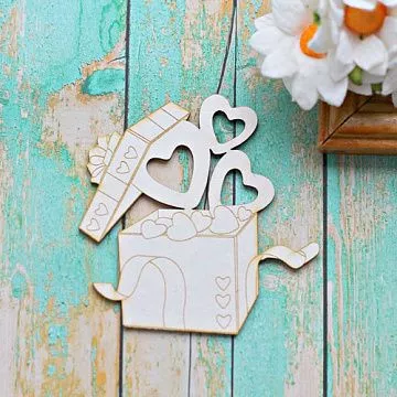 Украшение из чипборда "Подарок" (ScrapКрым)