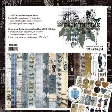 Набор 30х30 см "Back in time", 9 листов (13Arts)