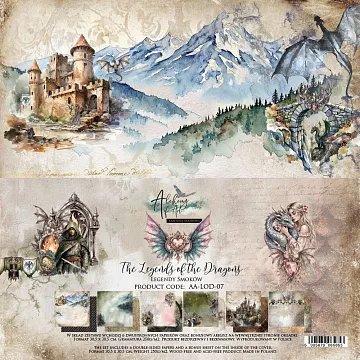 Набор бумаги 30х30 см "The Legends of the Dragons", 6 листов (Alchemy of Art)