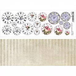 Лист с картинками 10х30 см "Часы 1" (ScrapMania) Лист с картинками 10х30 см "Часы 1" (ScrapMania)