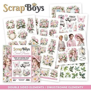 Набор бумаги 15х15 см "Sweet peonies. Для вырезания", 24 листа (ScrapBoys)