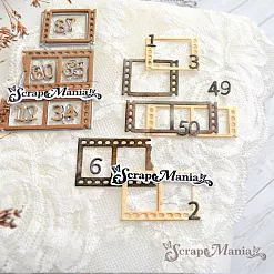 Нож "Архивные материалы. Кинопленка с цифрами", 2,5х4 см (ScrapMania)