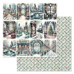 Набор бумаги 30,5х30,5 см "Рождество у волшебников", 12 листов (ScrapMania)