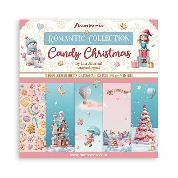 Набор бумаги 20х20 см "Candy Christmas", 10 листов (Stamperia)
