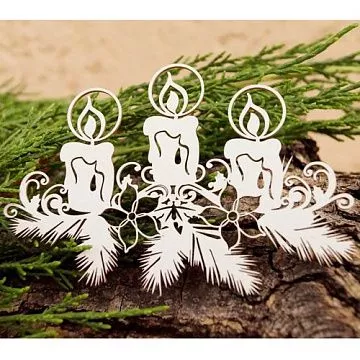 Чипборд "Новогодние свечи", 9,5х6,5 см (LeoMammy)