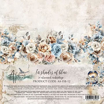 Набор бумаги 15х15 см "In shades of blue", 24 листа (Alchemy of Art)