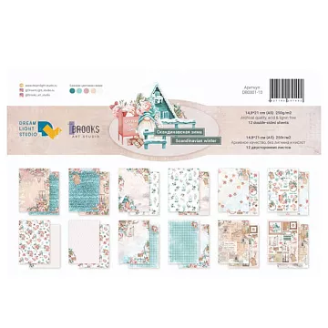 Набор бумаги А5 "Scandinavian winter", 12 листов (DreamLight Studio)