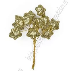 Букет "Звездочки в глиттере. Золотой", 2,5 см, 12 шт