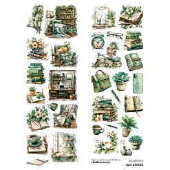 Лист с картинками 10х30 см "Библиотека" (ScrapMania) Лист с картинками 10х30 см "Библиотека" (ScrapMania)