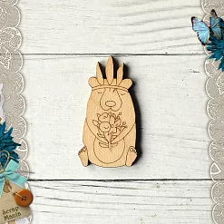 Деревянное украшение "Этника. Детская. Медведь", с гравировкой (ScrapMania)