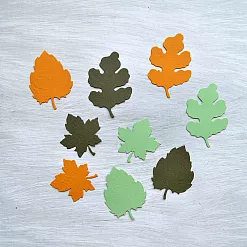 Набор вырубок "Листья", цвет оранжевый, зеленый Набор вырубок "Листья", цвет оранжевый, зеленый