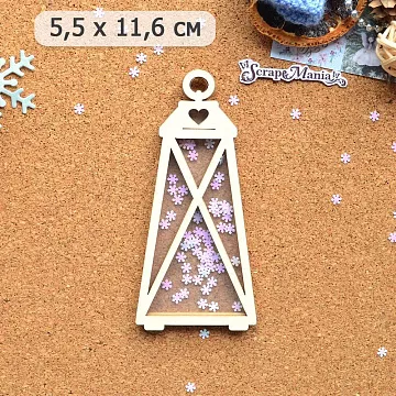 Шейкер "Новогодние гномы. Фонарь треугольный большой", 5,5х11,6 см (ScrapMania)
