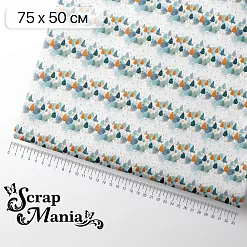 Отрез ткани 75х50 см "Снежинки-мандаринки. Лес" (ScrapMania) Отрез ткани 75х50 см "Снежинки-мандаринки. Лес" (ScrapMania)