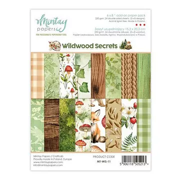Набор бумаги 15х20 см "Wildwood Secrets", 24 листа (Mintay)
