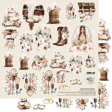 Бумага 30х30 см "Romantic Boho 11" (Alchemy of Art)