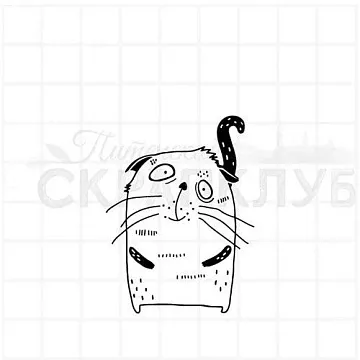 Штамп "Кот домашний", 3,8х5 см (Скрапклуб)