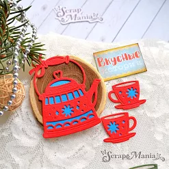 Нож "Чаепитие. С фруктами", 5,1х6,8 см (ScrapMania) Нож "Чаепитие. С фруктами", 5,1х6,8 см (ScrapMania)