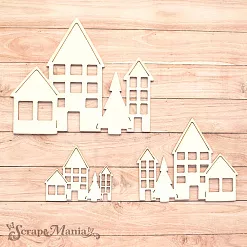 Чипборд "Новогодние традиции. Шейкер. Домики с елкой. Мини" (ScrapMania) Чипборд "Новогодние традиции. Шейкер. Домики с елкой. Мини" (ScrapMania)