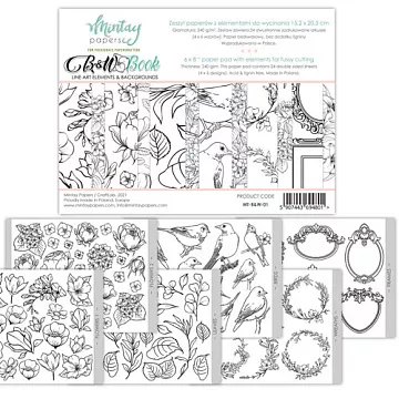 Набор бумаги 15х20 см " B&W Book. Для вырезания", 24 листа (Mintay)