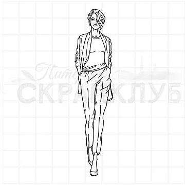 Штамп "Деловая штучка", 2,2х10 см (Скрапклуб)