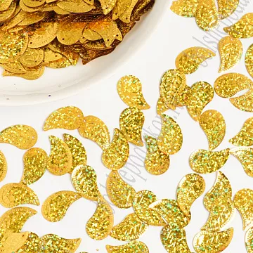 Набор пайеток "Листочки. Золотая голография", 1,4х2,5 см, 10 гр
