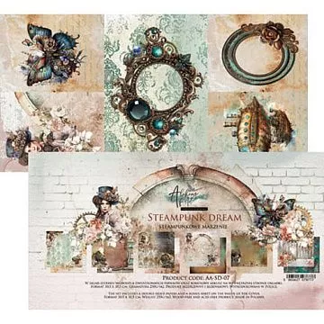 Набор бумаги 30х30 см "Steampunk Dream", 6 листов (Alchemy of Art)