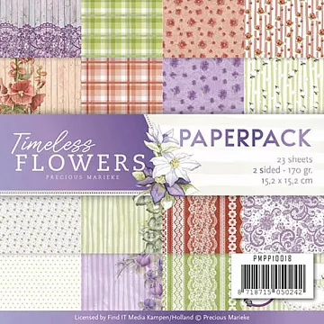 Набор бумаги 15х15 см "Timeless flowers", 23 листа (Find It)