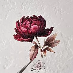 Набор высечек из ткани "Бургундский пион", 27 шт (RozeFlowers)