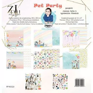 Набор бумаги 30х30 см "Pet Party", 7 листов (Zoju)