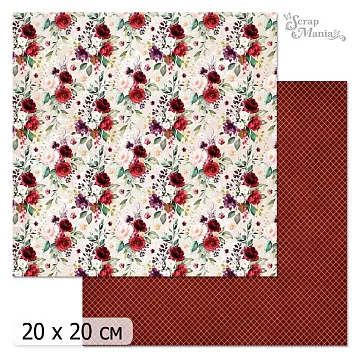 20х20 Бумага "Марсала. Дизайн 8" (ScrapMania)