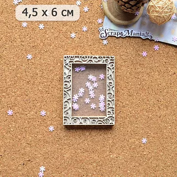 Шейкер "Фономикс. Новогодний. Ажурная рамка мини", 4,5х6 см (ScrapMania)