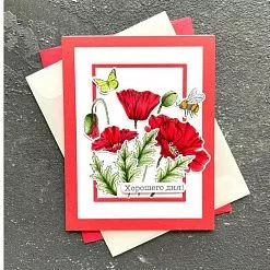 Штамп "Летние маки", 5,4х6 см (AgiArt)