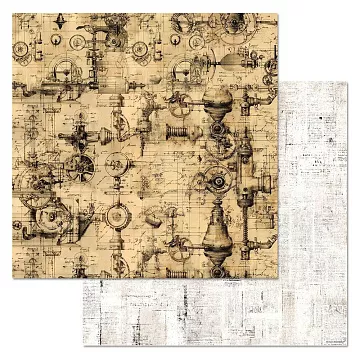 Бумага "Старый архив. Механизмы" (ScrapMania)