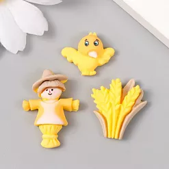 Набор акриловых украшений "Пугало, цыплёнок и пшеница", 3 шт (АртУзор)