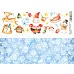 Лист с картинками 10х30 см "Новогодний. Снеговик и олени" (ScrapMania)