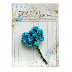 Букет мини-розочек "Бирюзовые", 10 шт (Fleur-design)