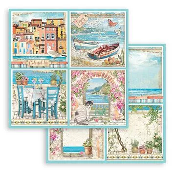 УЦЕНКА Бумага 30х30 см "Blue Dream. 4 Cards" (Stamperia)