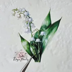 Набор высечек из ткани "Майский ландыш", 21 шт (RozeFlowers)