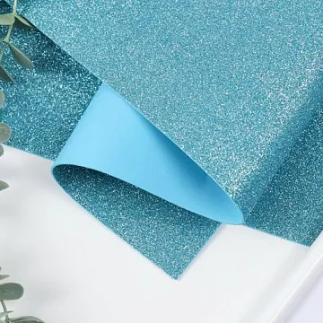 Лист фоамирана с глиттером 50х50 см "Голубой", толщина 2 мм