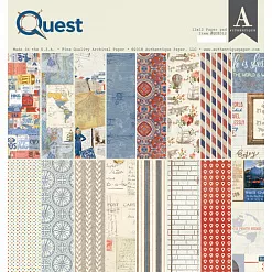 Набор бумаги 30х30 см "Quest", 24 листа (Authentique) Набор бумаги 30х30 см "Quest", 24 листа (Authentique)