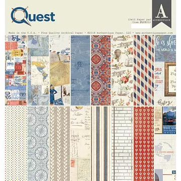 Набор бумаги 30х30 см "Quest", 24 листа (Authentique)
