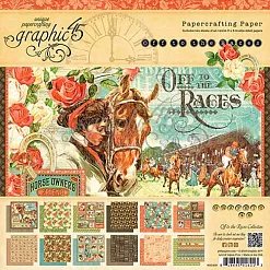 Набор бумаги 20х20 см "Off to the races. Вне конкуренции", 24 листа (Graphic 45)