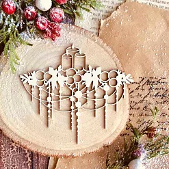 Чипборд "Новогодние свечи", 9х8 см (WoodHome)