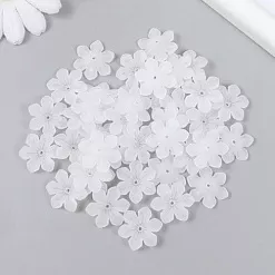 Набор акриловых украшений "Шестилистный цветок белый матовый", 2,1х2,1 см, 40 шт (АртУзор)