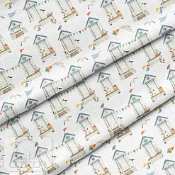 Отрез ткани 79х50 см "Пляжный дом" (Cotton) Отрез ткани 79х50 см "Пляжный дом" (Cotton)