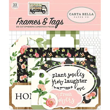 Набор вырубок из бумаги "Spring Market. Frames & Tags", 33 шт (Carta Bella)