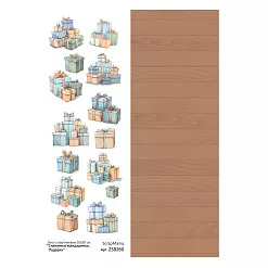 Лист с картинками 10х30 см "Снежинки-мандаринки. Подарки" (ScrapMania)