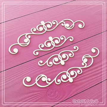 Чипборд "Вензеля", 9,2х2,4 см (СкрапМагия)